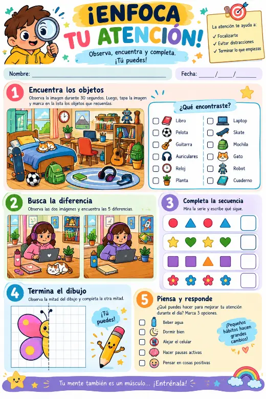 Página Foque sua atenção