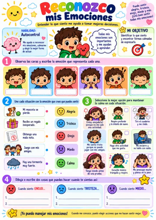 Página Reconheço minhas emoções