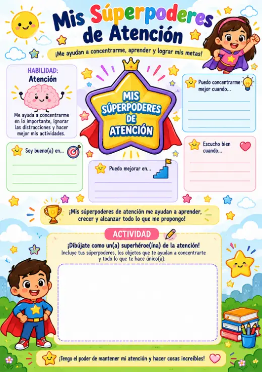 Página Meus superpoderes de atenção