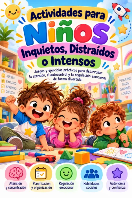 Capa do material Atividades para Crianças Inquietas, Distraídas ou Intensas